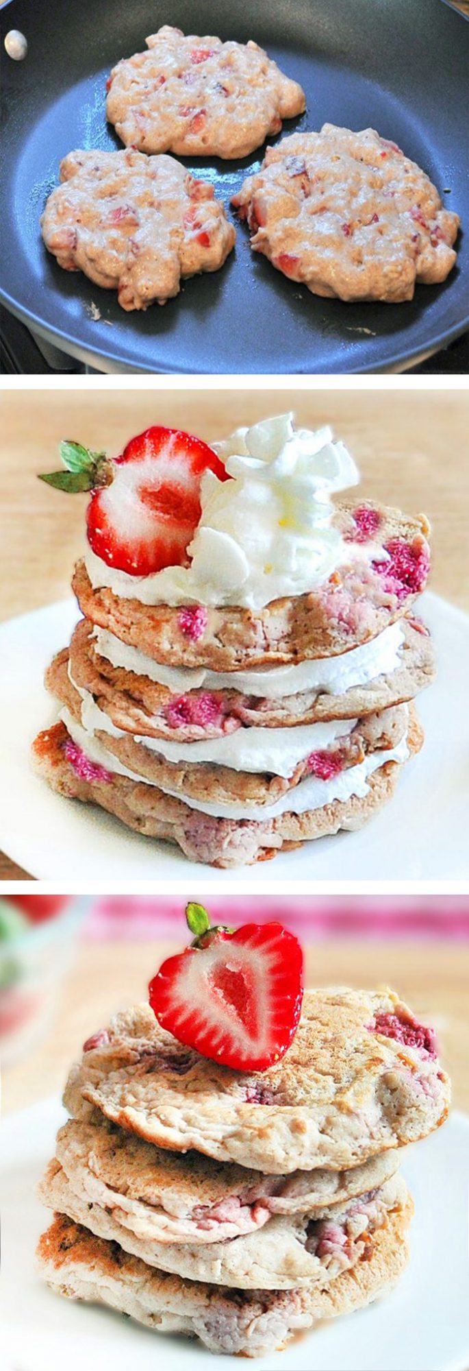 Strawberry Pancakes - Ingredients: 1/2 cup strawberries, 1/3 cup rolled oats, 1 tsp baking powder, 1 tsp vanilla, 2 tsp... Full recipe: https://lett-trim.today/2011/07/12/strawberry-shortcake-pancakes/ @choccoveredkt Strawberry Pancakes - Ingredients: 1/2 cup strawberries, 1/3 cup rolled oats, 1 tsp baking powder, 1 tsp vanilla, 2 tsp... Full recipe: https://lett-trim.today/2011/07/12/strawberry-shortcake-pancakes/ @choccoveredkt