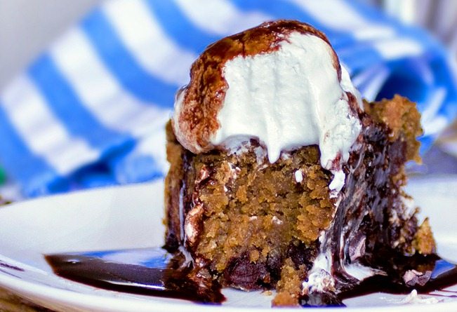 Recipe from @choccoveredkt... I've made this pumpkin pizookie recipe about 1000 times and no one ever believes it's healthy... One of the best desserts I've ever made: https://lett-trim.today/2011/10/24/its-a-chocolate-pumpkin-pizookie/
