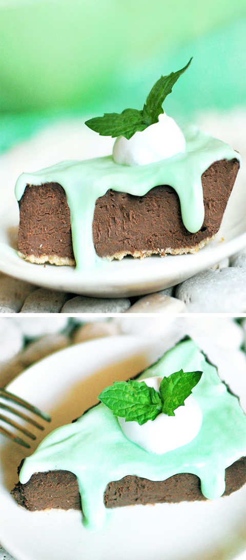 No Bake Mint Fudge Pie (vegan/gf)