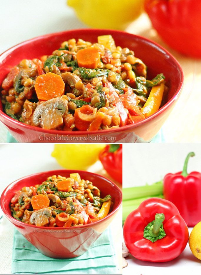 Try out a super healthy dinner - from @choccoveredkt… Delicious and hearty vegetable stew, bursting with essential vitamins, protein, fiber, and antioxidants. Makes a big batch, and leftovers freeze well. Full recipe: https://lett-trim.today/2013/01/04/1-million-vegetables-lentil-stew/