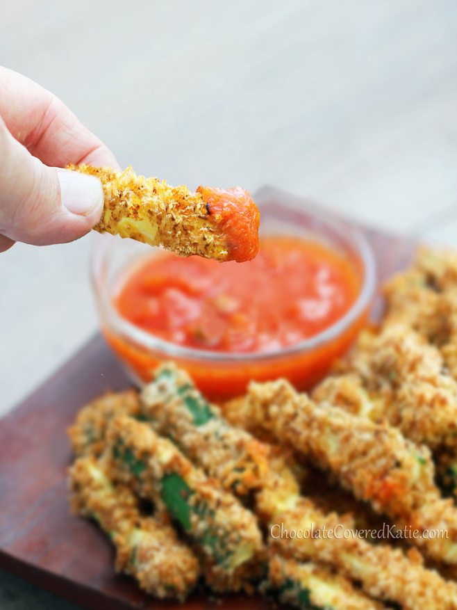 Healthy baked zucchini fries, from @choccoveredkt - With a crispy "junk food" taste, the recipe is so good for you that you can eat a HUGE serving! https://lett-trim.today/2013/05/28/crispy-healthy-baked-zucchini-fries/ Healthy baked zucchini fries, from @choccoveredkt - With a crispy "junk food" taste, the recipe is so good for you that you can eat a HUGE serving! https://lett-trim.today/2013/05/28/crispy-healthy-baked-zucchini-fries/