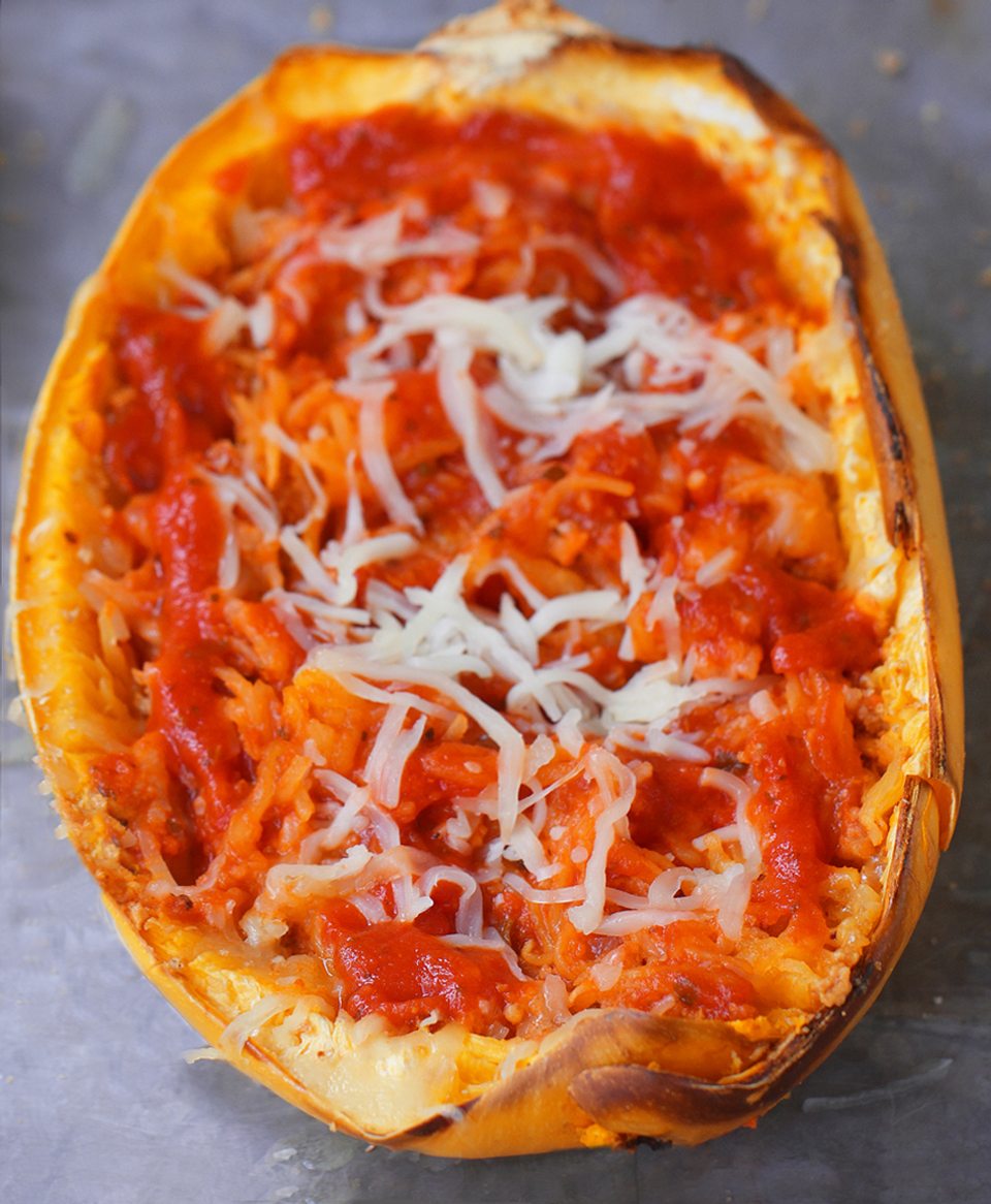 Cheesy Baked Spaghetti Squash Parmigiana - 5 ingredients, simple comfort food... A satisfying & super healthy weeknight meal, without all the extra fat and calories weighing you down. @choccoveredkt https://lett-trim.today/2016/03/10/spaghetti-squash-parmigiana-recipe-healthy-dinner/ Cheesy Baked Spaghetti Squash Parmigiana - 5 ingredients, simple comfort food... A satisfying & super healthy weeknight meal, without all the extra fat and calories weighing you down. @choccoveredkt https://lett-trim.today/2016/03/10/spaghetti-squash-parmigiana-recipe-healthy-dinner/