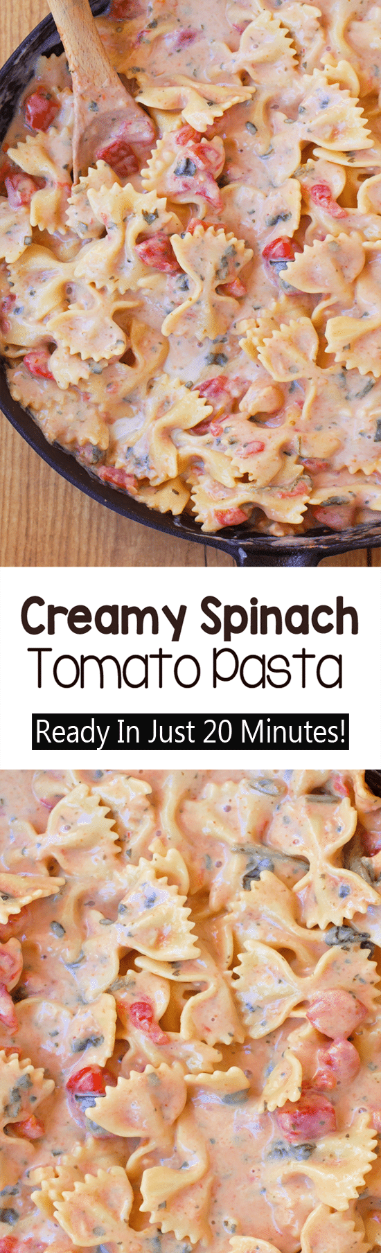 Super Creamy One Pot Spinach Tomato Pasta Recipe Super Creamy One Pot Spinach Tomato Pasta Recipe