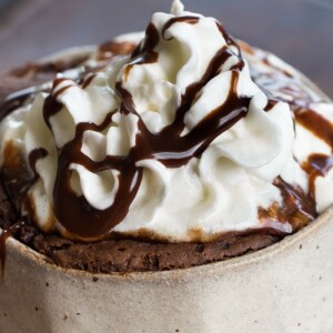 Chocolate Mug Cake Whipped Cream