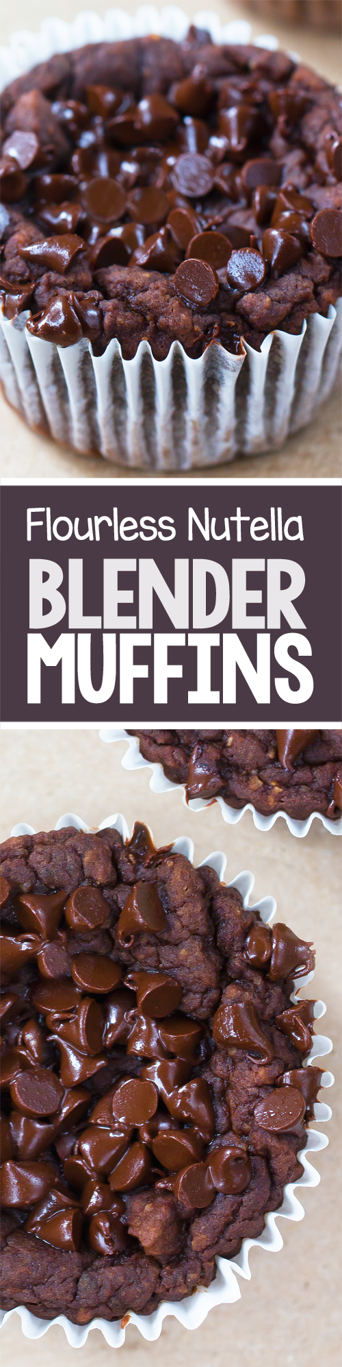 Flourless Nutella Blender Muffins, super healthy recipe!