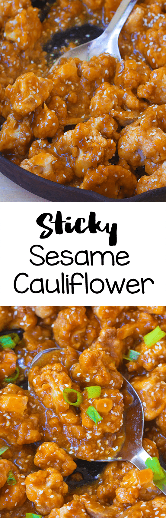 Sweet, sticky, & addictively delicious dish that tastes like a better-for-you version of Panda Express! Secretly Healthy Sticky Sesame Cauliflower (Vegan)