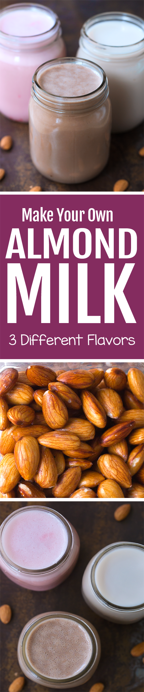 How to make your own almond milk, in chocolate, strawberry, and vanilla! How to make your own almond milk, in chocolate, strawberry, and vanilla!
