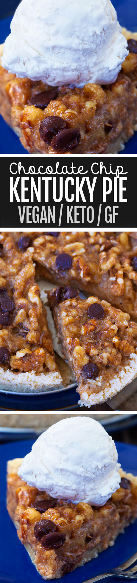 Gooey Chocolate Chip Kentucky Pie, keto and vegan Gooey Chocolate Chip Kentucky Pie, keto and vegan