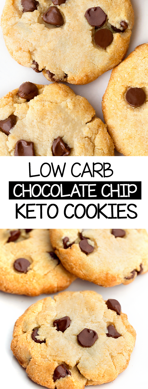 Easy Chocolate Chip Keto Cookies, low carb, sugar free The Best Easy Low Carb Keto Chocolate Chip Cookies