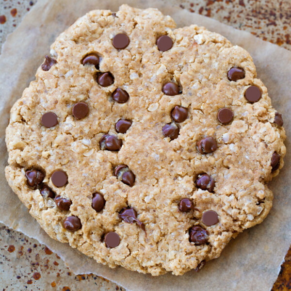 Giant Vegan Chocolate Chip Oatmeal Cookie