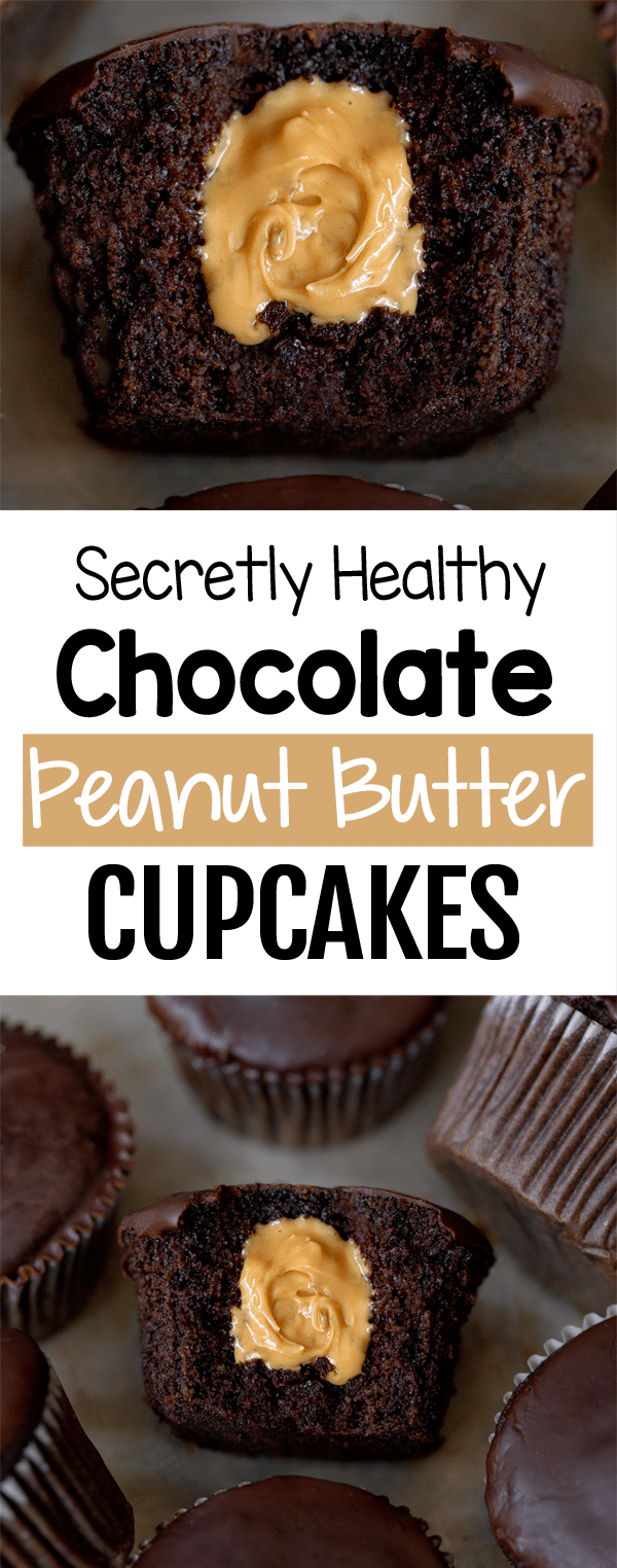 The Best Secretly Healthy Chocolate Peanut Butter Cupcakes