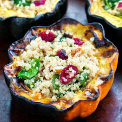 Easy Holiday Vegan Stuffed Squash Recipe