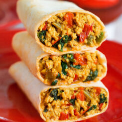 Tofu High Protein Breakfast Burritos