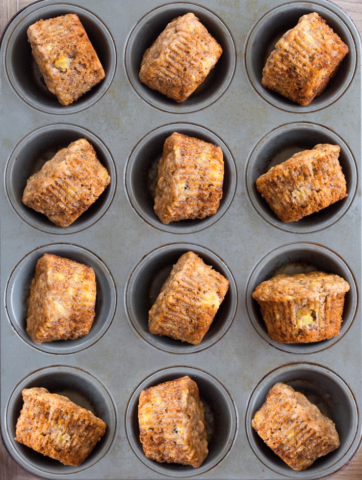 Banana muffins in muffin tin Banana muffins in muffin tin
