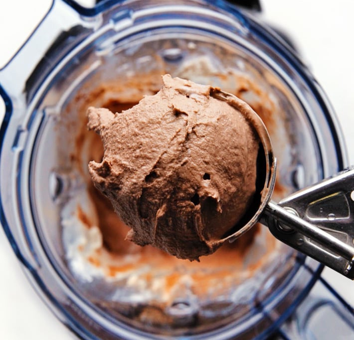 Chocolate Keto Ice Cream Recipe Chocolate Keto Ice Cream Recipe in a vitamix blender