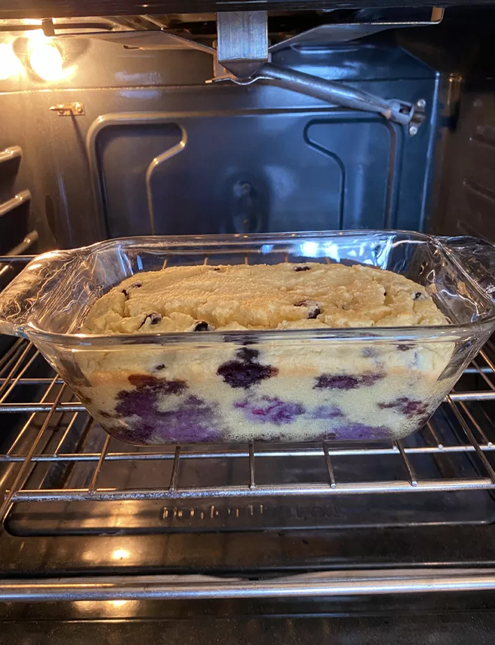 Baking Blueberry Loaf In Oven Baking Blueberry Loaf In Oven