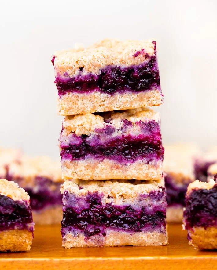 Stack Of Homemade Blueberry Bars Stack Of Homemade Blueberry Bars