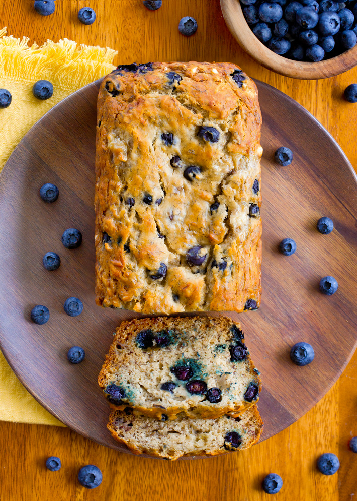 Sliced Banana Bread With Blueberries Sliced Banana Bread With Blueberries