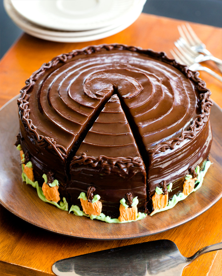 Double Layer Chocolate Pumpkin Cake Double Layer Chocolate Pumpkin Cake