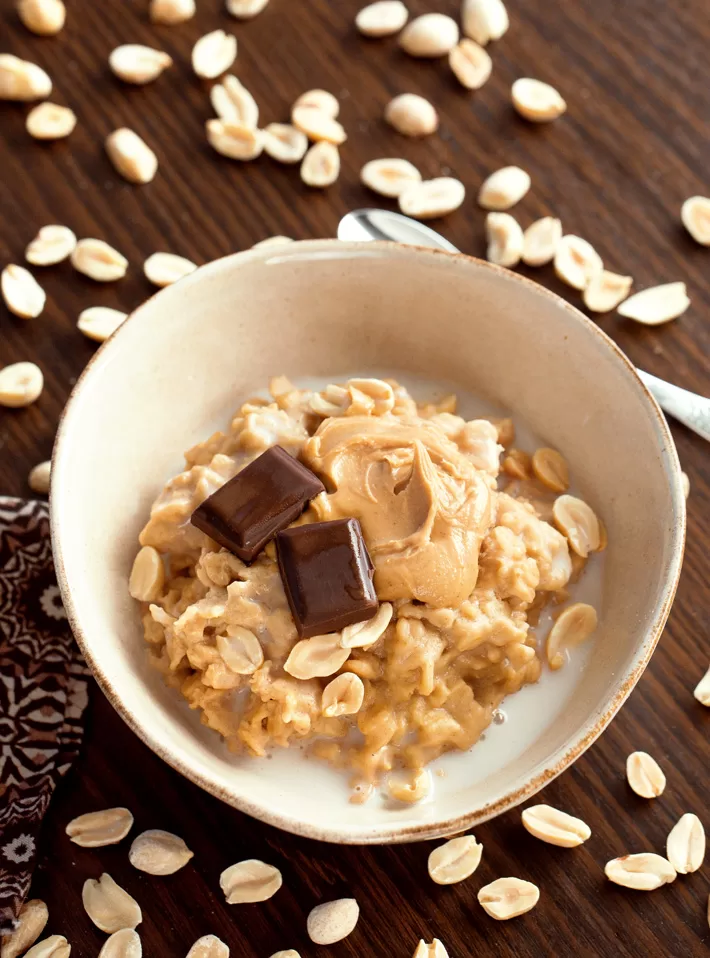 Peanut Butter Oatmeal with chocolate