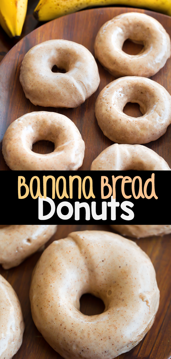 Baked Banana Bread Donuts - Cinnamon Cream Cheese Frosting Baked Banana Bread Donuts - Cinnamon Cream Cheese Frosting