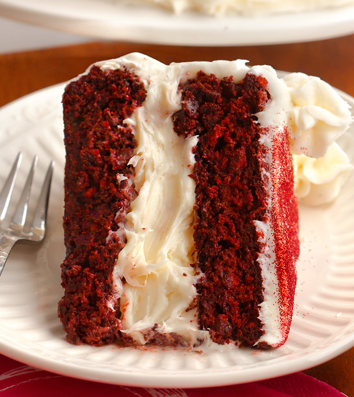Homemade Red Velvet Cake Double Layer Slice Homemade Red Velvet Cake Double Layer Slice