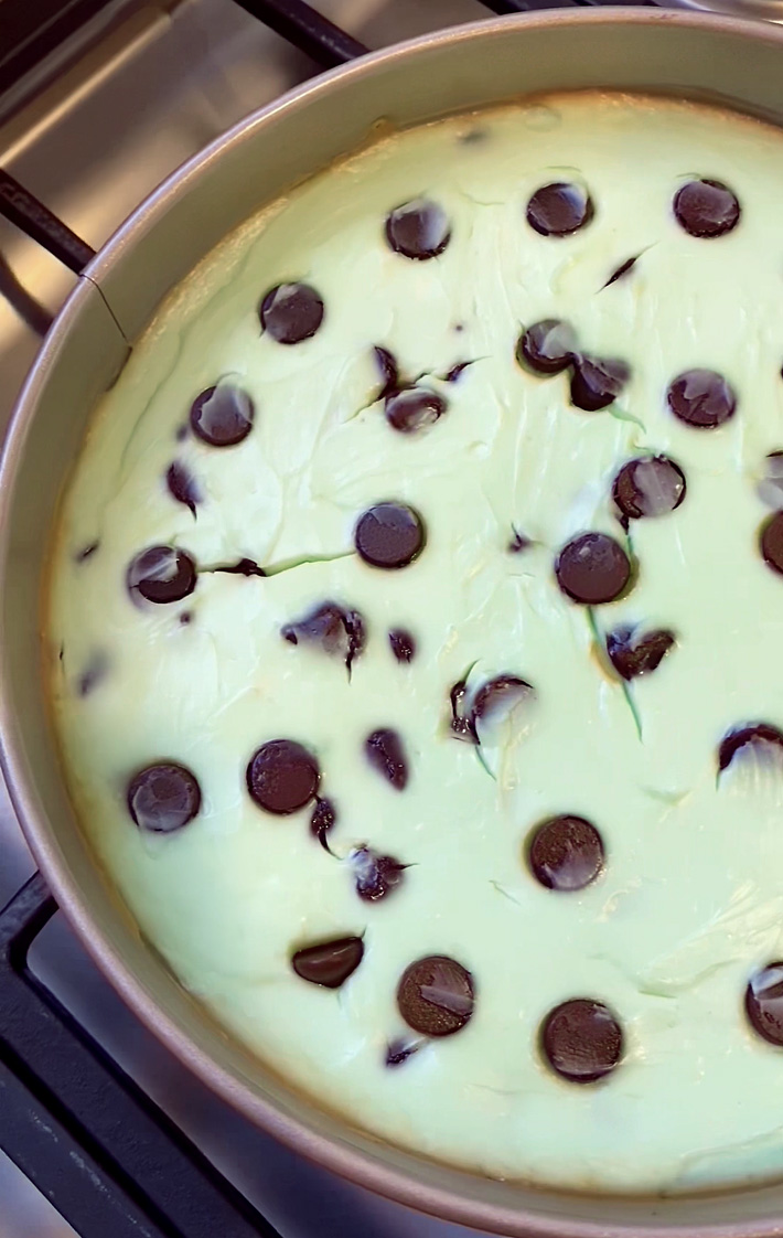 Baked Mint Cheesecake Dessert Baked Mint Cheesecake Dessert