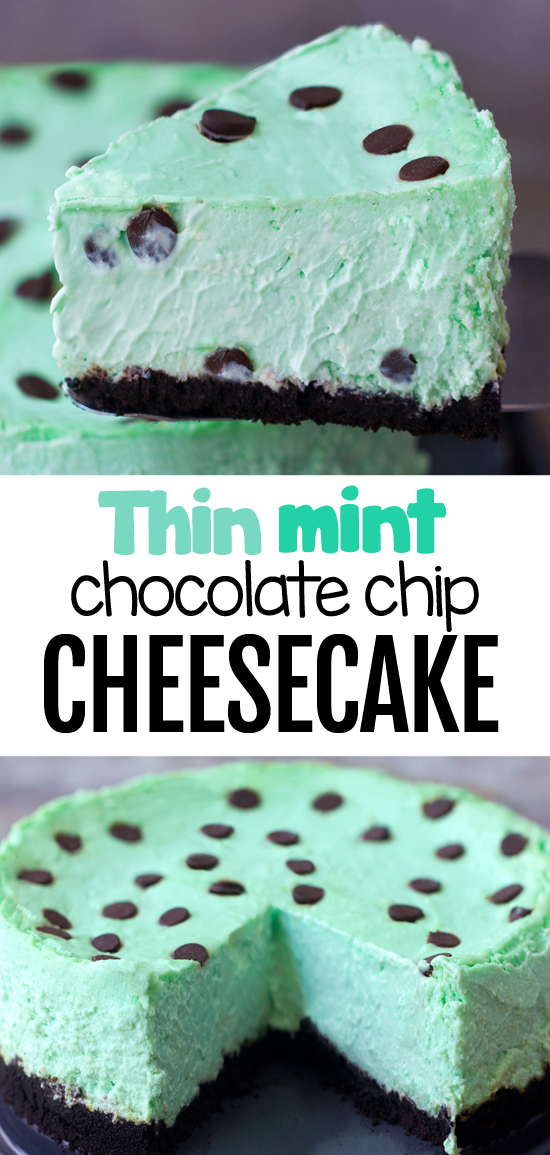 Easy Baked Mint Chocolate Chip Cheesecake Dessert Easy Baked Mint Chocolate Chip Cheesecake Dessert