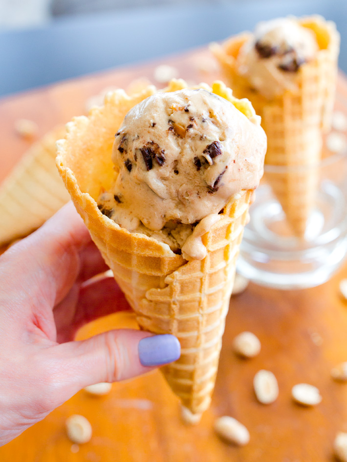 Chocolate Chip Peanut Butter Waffle Cone Chocolate Chip Peanut Butter Waffle Cone