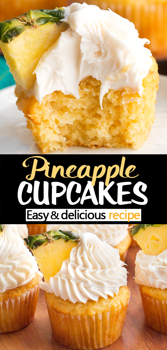 Topped Pineapple Upside Down Cupcakes Topped Pineapple Upside Down Cupcakes