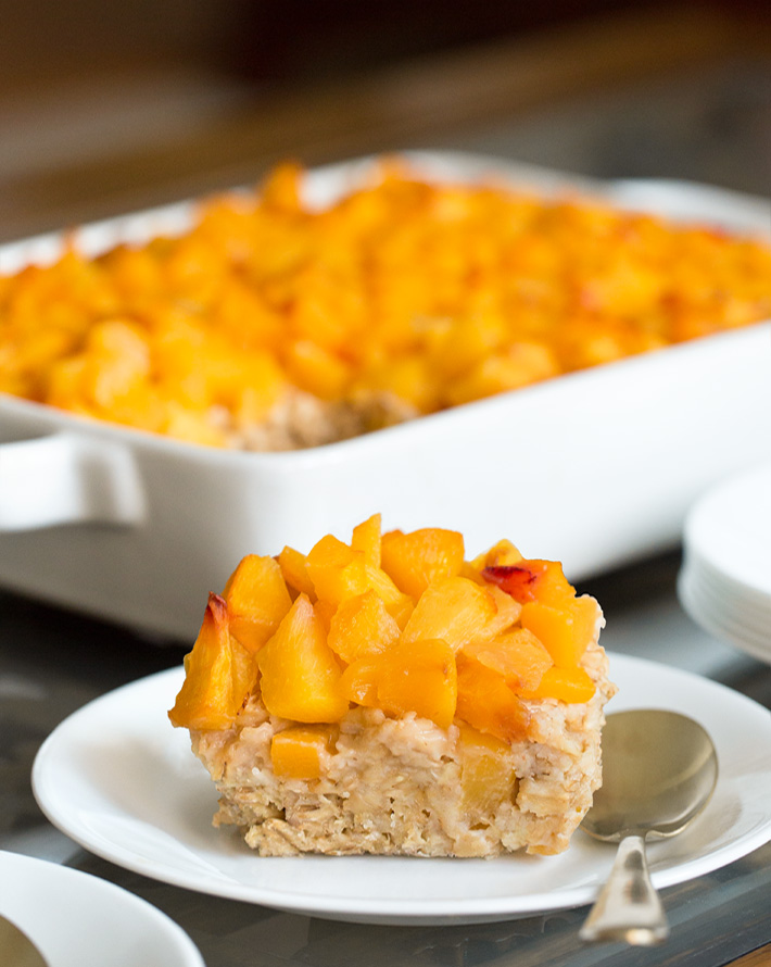 Sliced Peach Baked Oats Sliced Peach Baked Oats