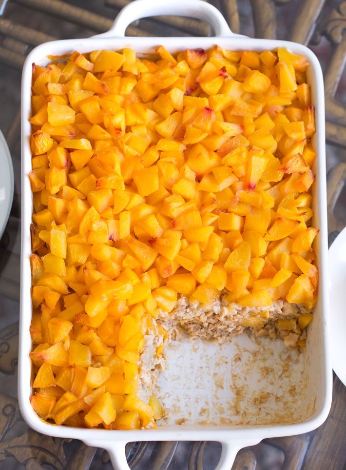 Vegan Peach Baked Oatmeal Vegan Peach Baked Oatmeal