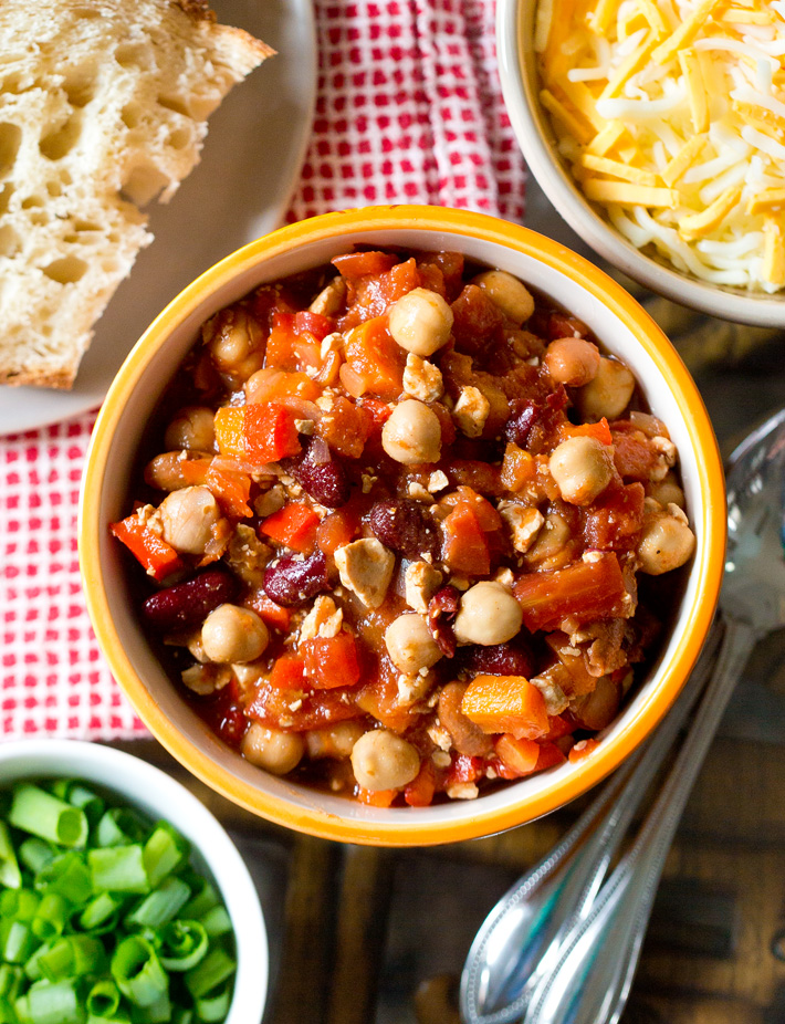 Three Bean Chili With Garbanzo Beans Three Bean Chili With Garbanzo Beans