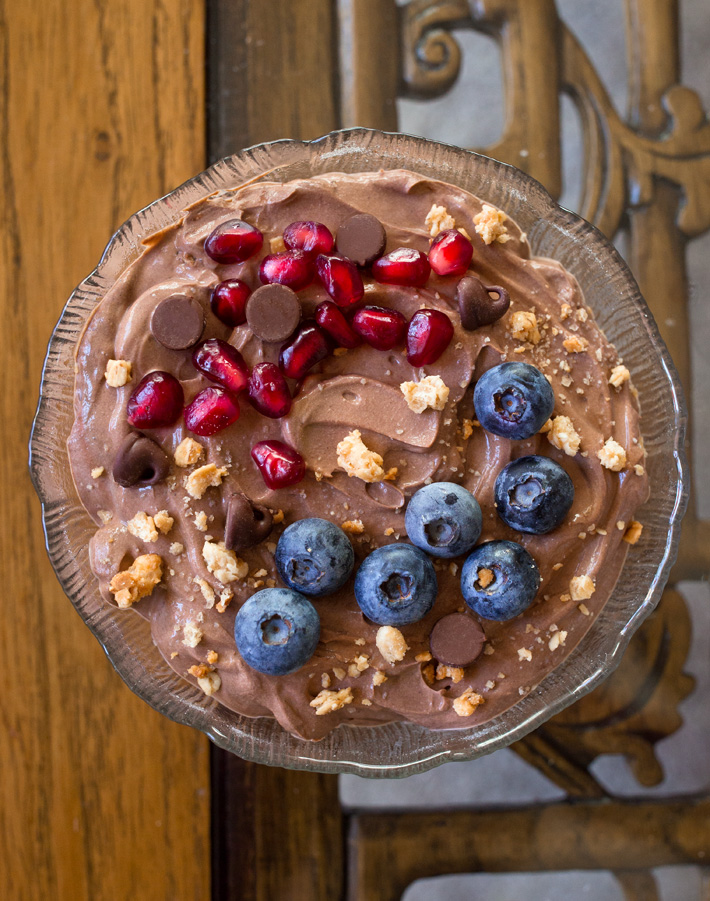 Chocolate Blueberry Protein Fluff Bowl Chocolate Blueberry Protein Fluff Bowl