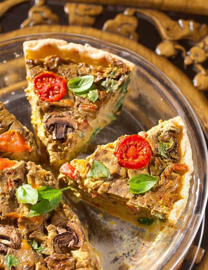 Mushroom Spinach Vegan Quiche
