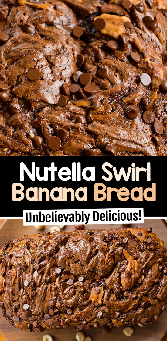 Nutella Swirled Banana Bread - Healthy Breakfast Or Dessert Nutella Swirled Banana Bread - Healthy Breakfast Or Dessert