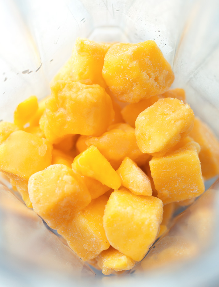 Frozen Mango Chunks In Blender Frozen Mango Chunks In Blender
