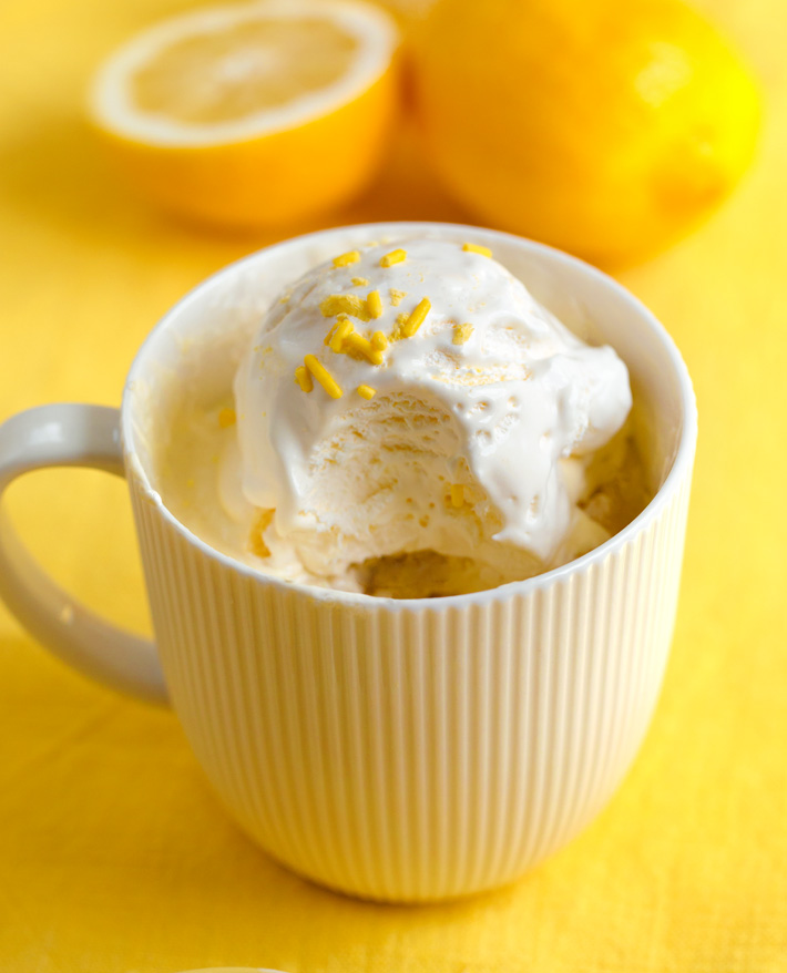 Lemon Mug Cake With Ice Cream Lemon Mug Cake With Ice Cream