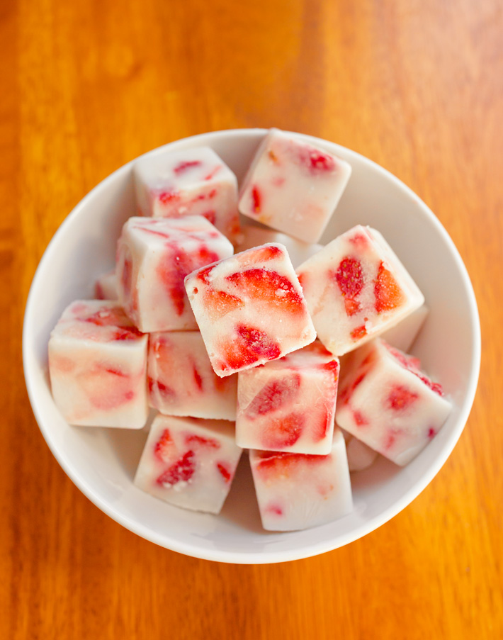Strawberry Coconut Milk Ice Cubes Strawberry Coconut Milk Ice Cubes