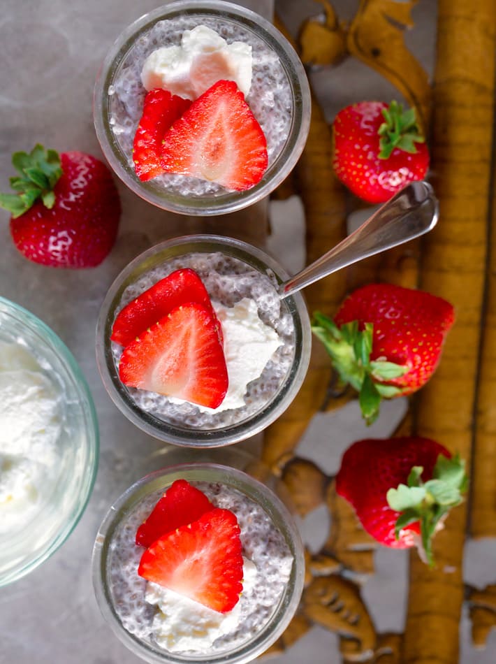 Sugar Free Chia Pudding With Strawberries Sugar Free Chia Pudding With Strawberries
