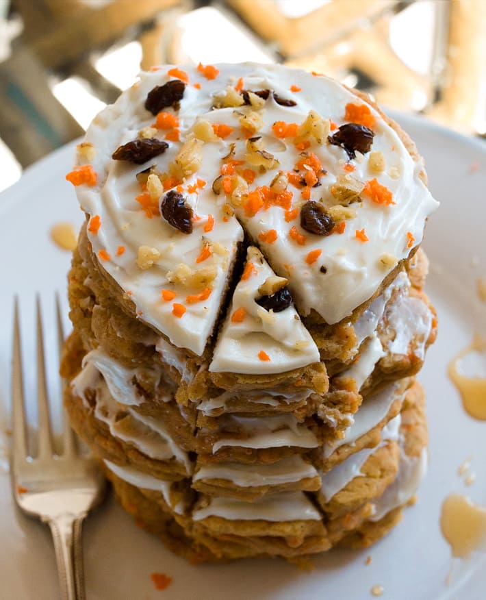 Carrot Cake Protein Pancakes With Cream Cheese Frosting Carrot Cake Protein Pancakes With Cream Cheese Frosting