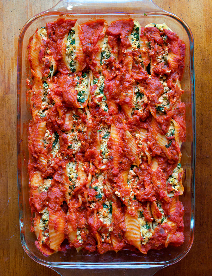 Easy Vegan Stuffed Shells (Vegetarian Dinner)