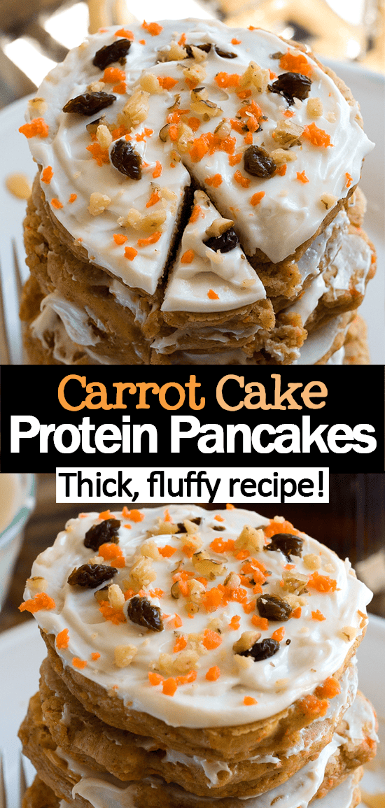 High Protein Carrot Cake Pancakes (Thick, Fluffy Recipe) High Protein Carrot Cake Pancakes (Thick, Fluffy Recipe)