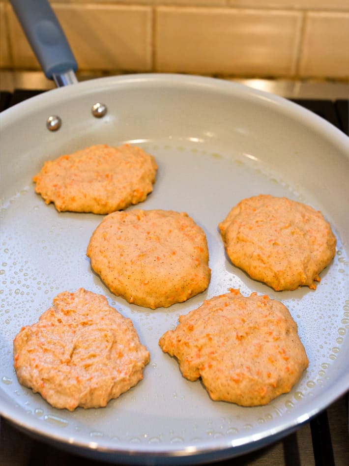 Vegan Carrot Cake Pancakes In Skillet Vegan Carrot Cake Pancakes In Skillet