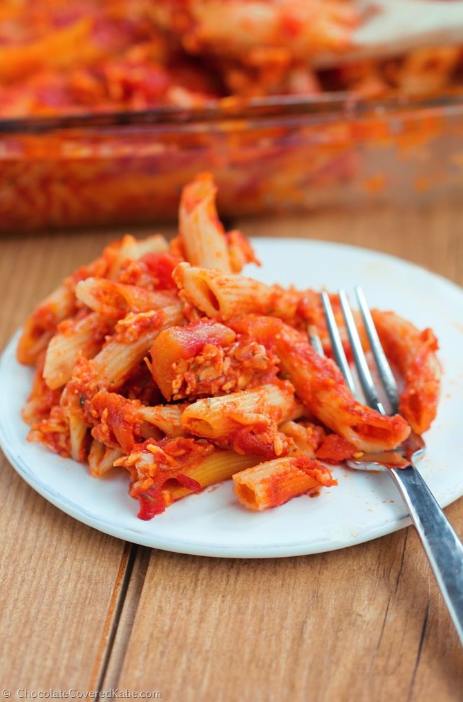 An easy weeknight dinner using pantry staples, there's a very good chance it will become your new favorite go-to pasta dish: https://lett-trim.today/2015/01/27/five-minute-cheesy-baked-pasta-casserole/