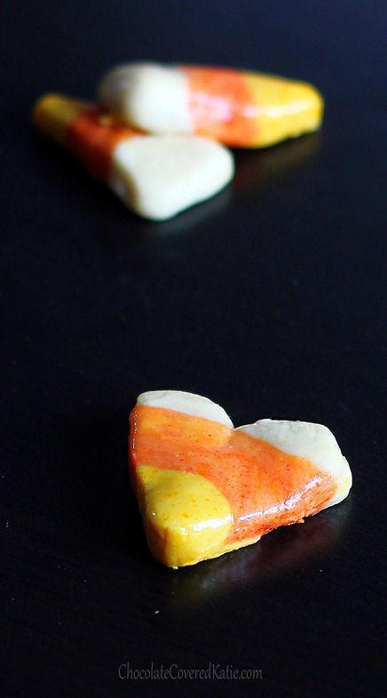 Healthier candy corn recipe you can do at home - without the artificial ingredients & corn syrup. From @choccoveredkt... Full recipe: https://lett-trim.today/2012/10/28/vegan-candy-corn/