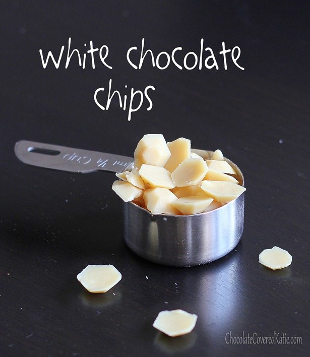 Easy recipe to make your own white chocolate chips... in under five minutes. Easy recipe to make your own white chocolate chips... in under five minutes.