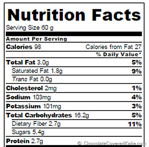 quick bread calories