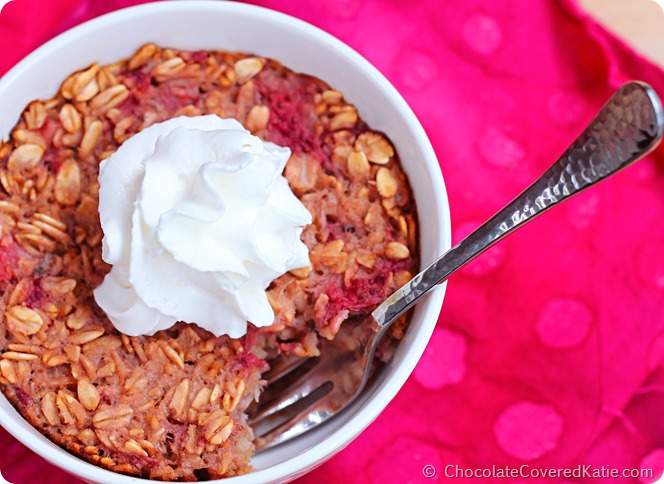 Single Serving Baked Oatmeal {Single Serving} Strawberry Shortcake Baked Oatmeal: https://lett-trim.today/2014/08/19/strawberry-shortcake-baked-oatmeal/