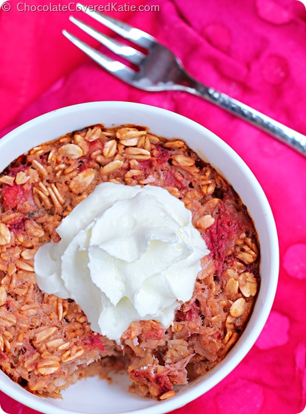 Strawberry Shortcake Baked Oatmeal Strawberry Shortcake Baked Oatmeal: https://lett-trim.today/2014/08/19/strawberry-shortcake-baked-oatmeal/